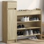 vidaXL Schuhschrank Sonoma-Eiche mit Schublade, Fächern und Ablagen für ca. 10 Paar Schuhe.