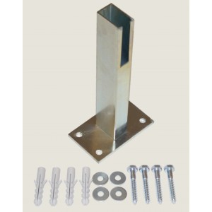 Gabiona Pfostenschuh (4x6x15 cm) mit Montagezubehör für Mauersysteme.