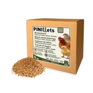 PINI Buchenhack Mittel 5 kg Einstreu für Hühner, Küken & Wachteln