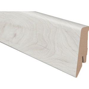 Sockelleiste K58C Eiche Chantilly, 58 mm hoch, zur Wandbefestigung mit Clips.