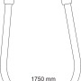 Ideal Standard Idealflex Brauseschlauch, 1750 mm, Schwarz matt, Detailzeichnung mit Maßangaben.