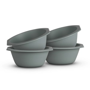 4er-Pack grüne ProHome Kunststoff Schüsseln, 1,55 x 6 cm, BPA-frei, stapelbar.
