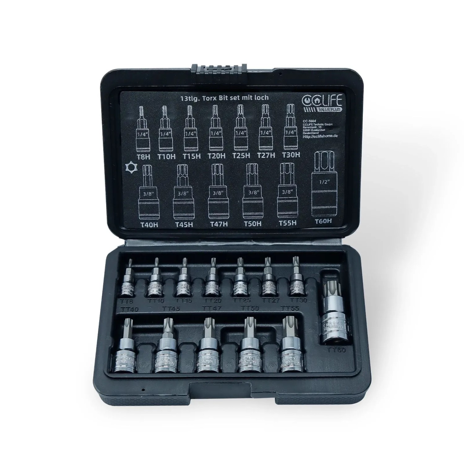 CCLIFE 13tlg Torx Bit Steckschlüsselsatz T8H - T60H Bit Set für Drehmoments günstig online kaufen