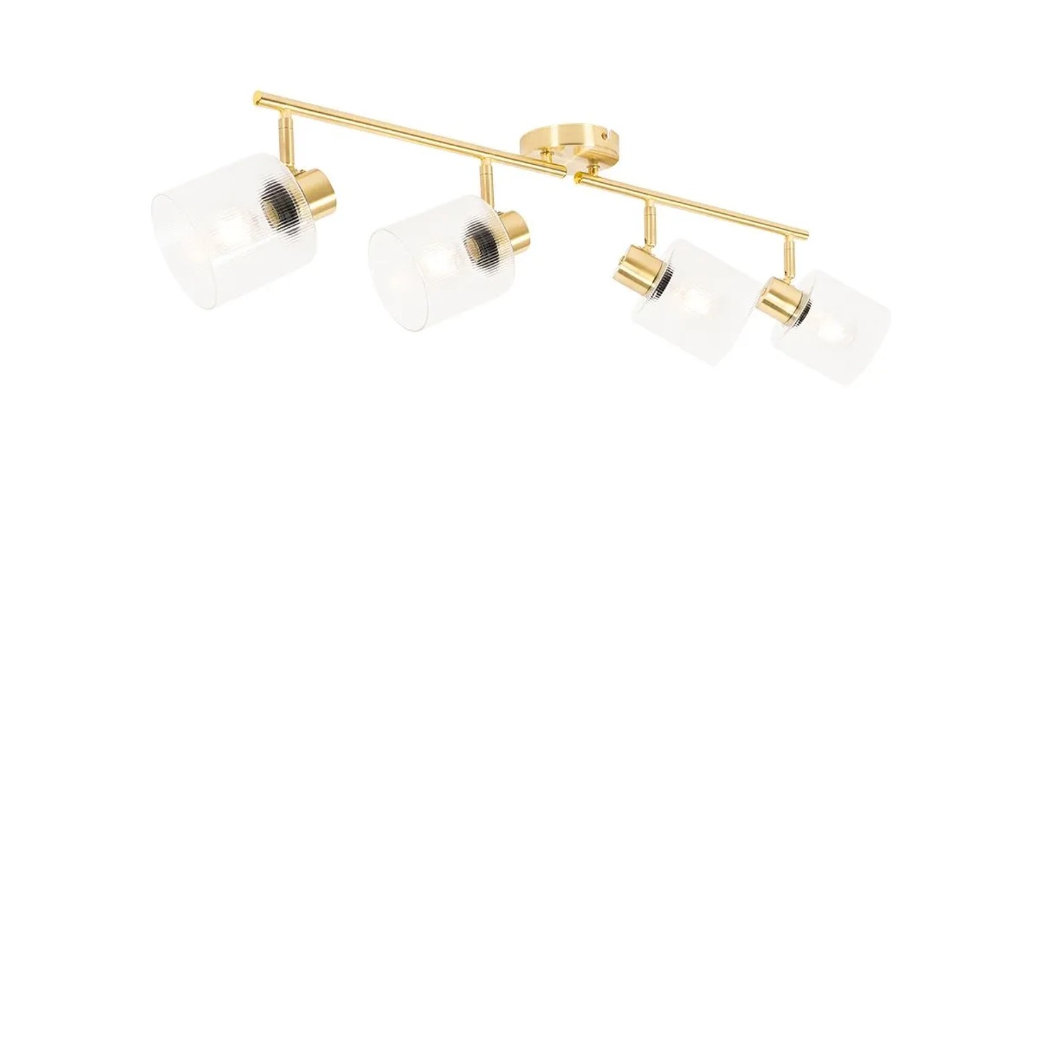 QAZQA Deckenstrahler Gold mit Glas 4 Flammig Verstellbar Laura