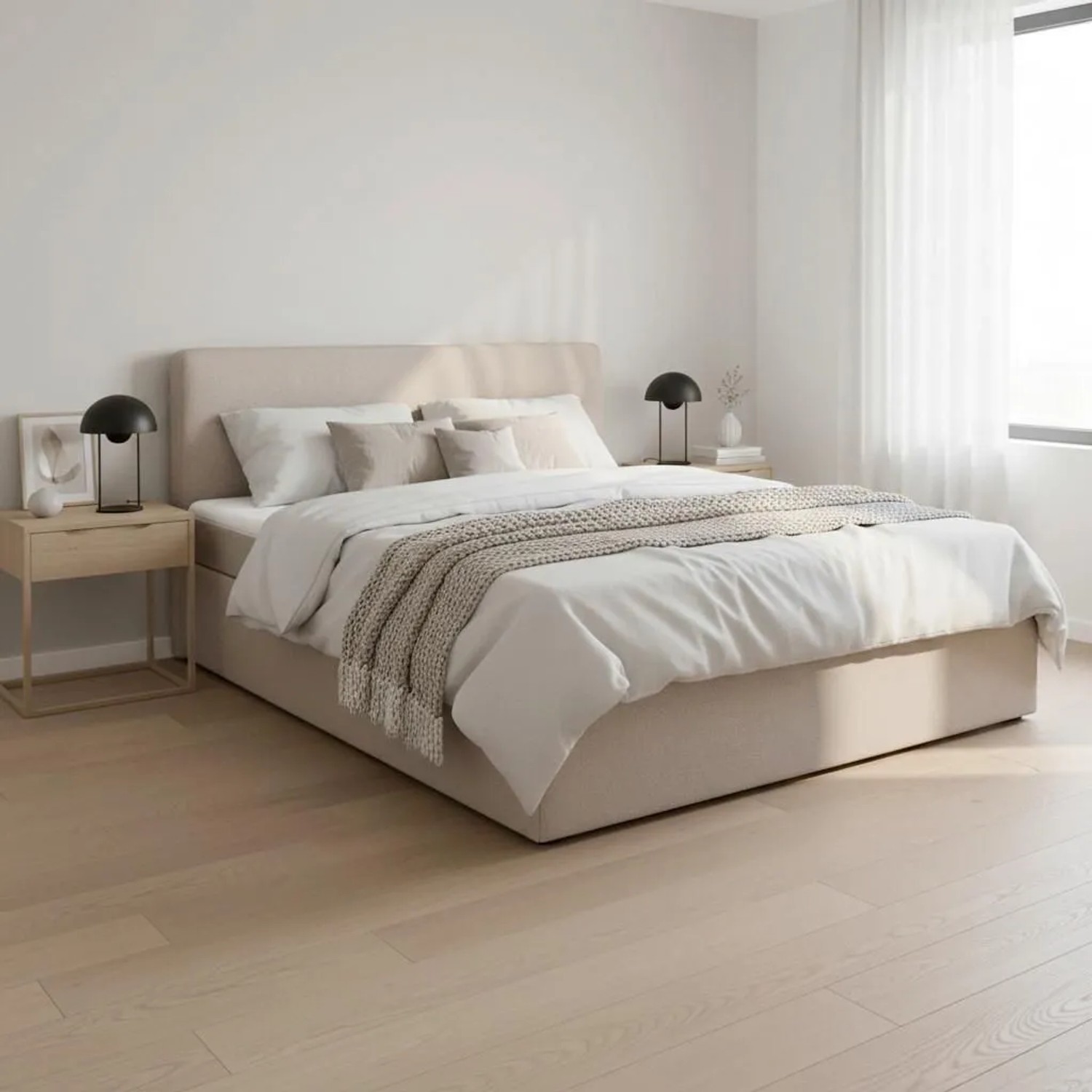 Bessagi Home Boxbett Marco Taupe ca. 180x200 cm