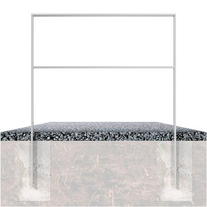 Schake Ahnlehnbügel aus Flachstahl, 1000 mm breit, eisengrau, zur sicheren Fahrradabstellung.