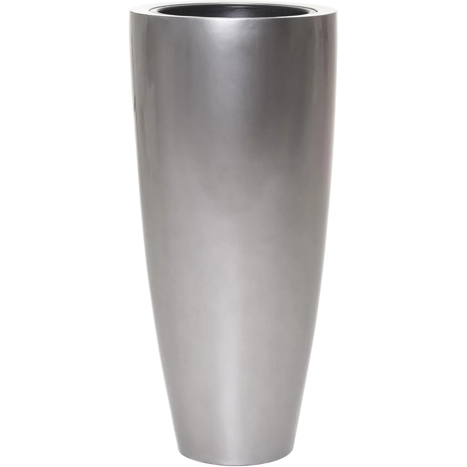 Vivanno Pflanzkübel City 37 cm x 37 cm x 80 cm Silbermetallic
