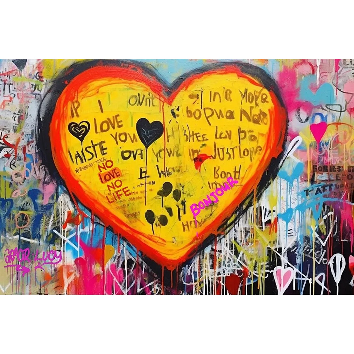 Art Universe Glasbilder Full of Love 80 x 120 cm