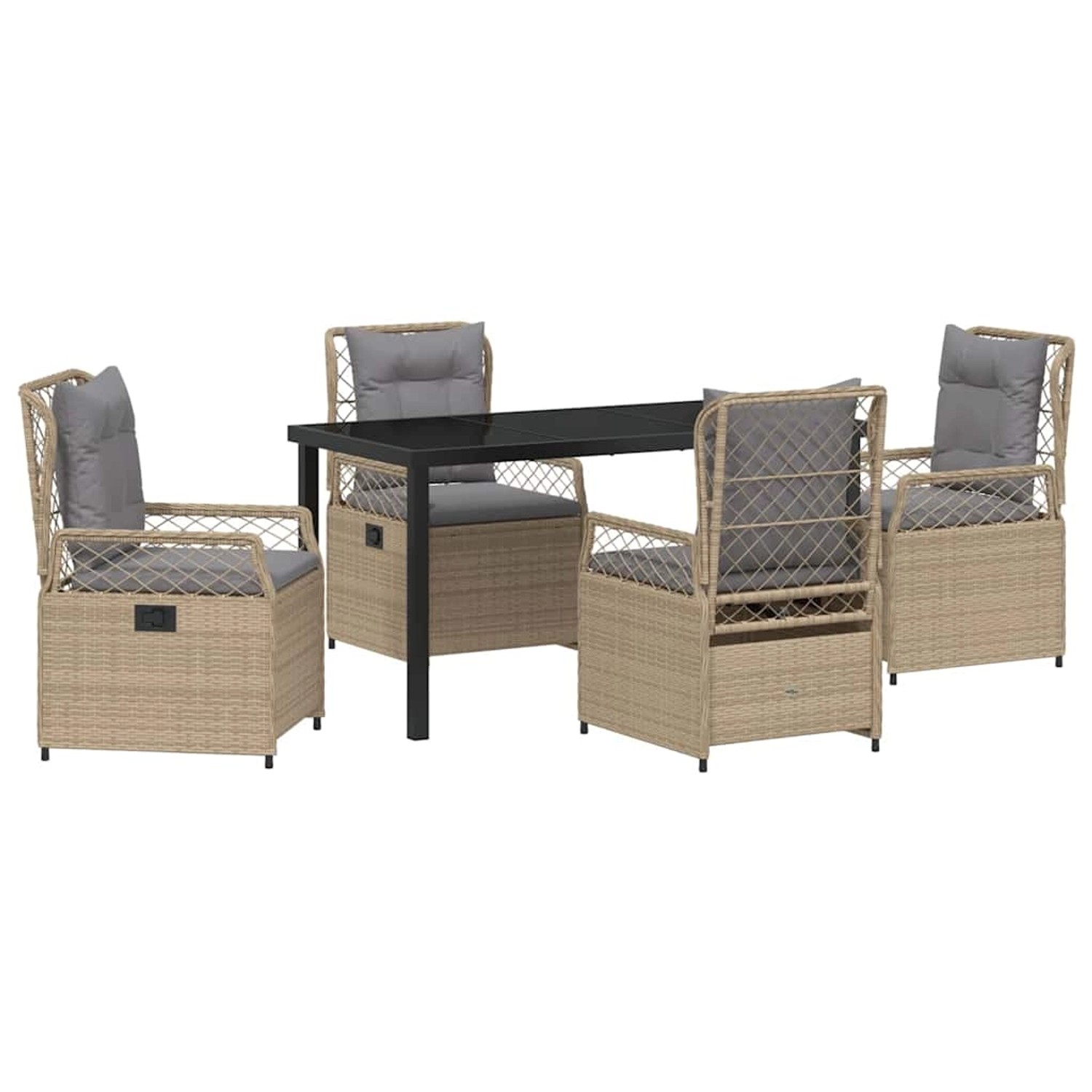 vidaXL Garten Essgruppe 5-Tlg Beige Poly Rattan 3381004 günstig online kaufen