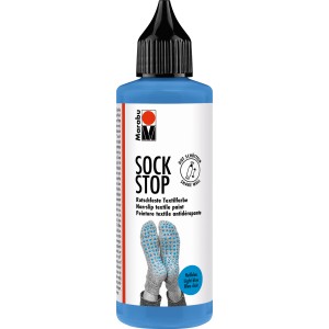 Marabu Sock Stop Anti-Rutsch-Farbe, 90ml, Hellblau. Textilfarbe für Socken und mehr.