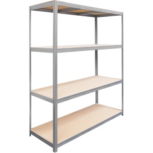 Verzinktes Metall-Schwerlastregal mit 4 Böden, 180x160x60 cm, ideal für Keller, Werkstatt oder Haushalt.