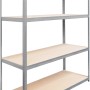 Verzinktes Metall-Schwerlastregal mit 4 Böden, 180x160x60 cm, ideal für Keller, Werkstatt oder Haushalt.