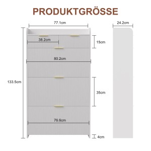 PXloue Schuhschrank Verstellbar mit 3 Klappen&Schubladen-Schuhkommode für Eingang Flur Weiß
