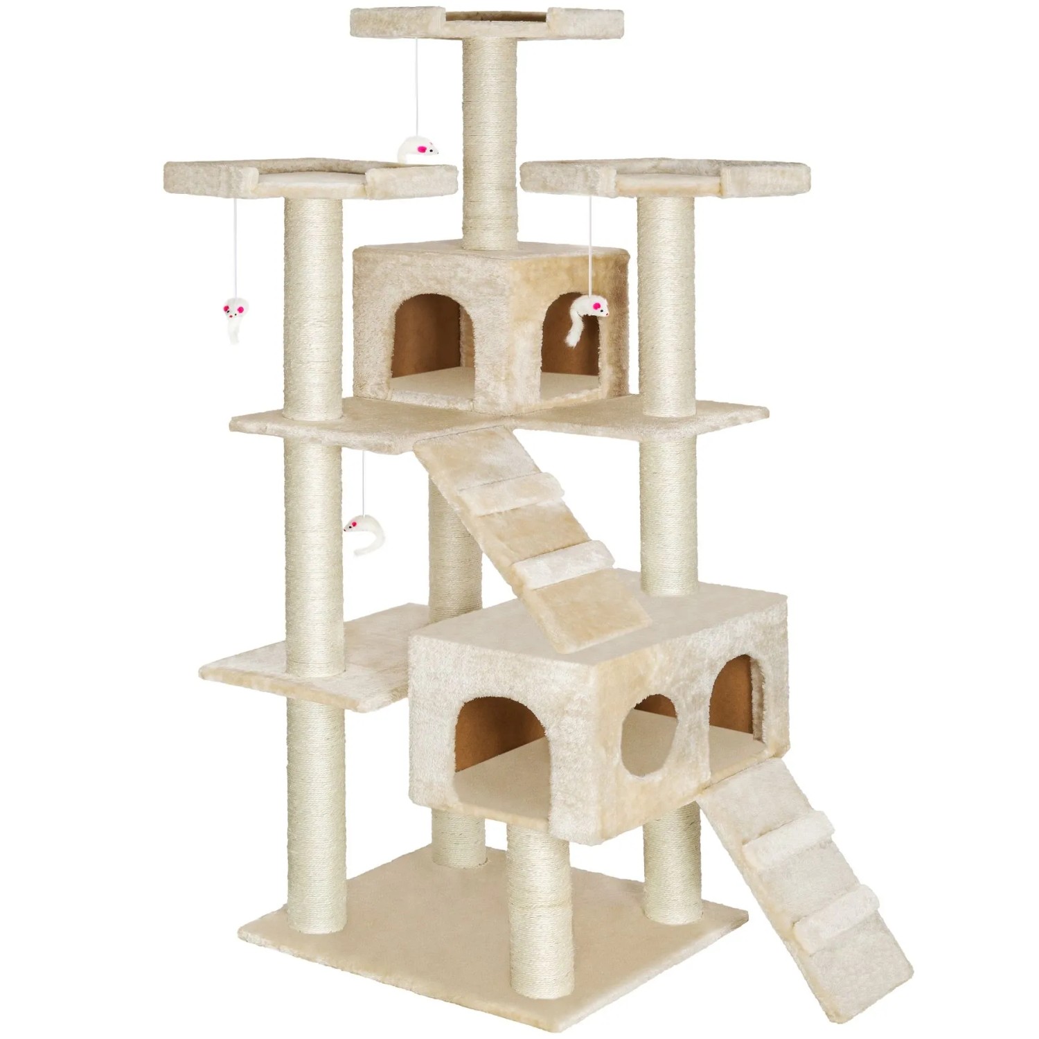 Tectake Kratzbaum Knuti 186 cm Sisal  56 x 51 x 186 cm Beige