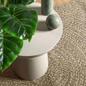 vidaXL Teppich ZIZUR Beige 120x120 cm Jute-Optik Indoor und Outdoor 4010406