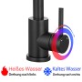 AICA Wasserhahn 360° Drehbare Wassersparende Schwarz Küchenarmatur Hochdruckfestes Design aus 304 Edelstahl Gefertigt Kaltes/Warmes Wasser_4