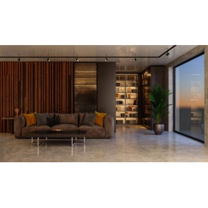 Ledvance Schienensystem Spot Cylinder, schwarz, im modernen Wohnraum.