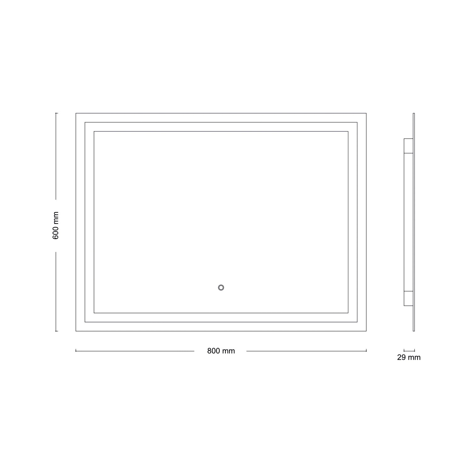 Kristall-Form LED-Lichtspiegel FrameLight III 80 cm x 60 cm Rechteckig_2