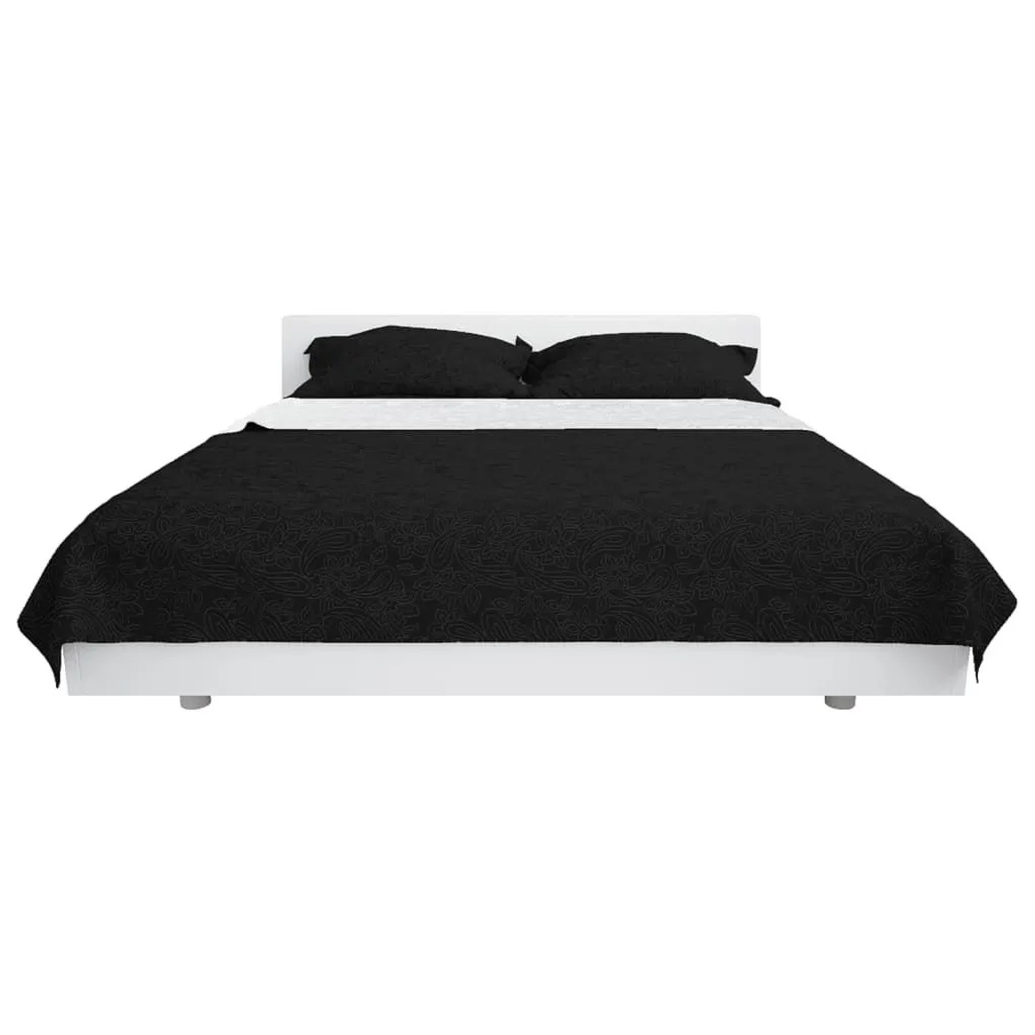 vidaXL Zweiseitige Tagesdecke Gesteppt 230 x 260 cm Schwarz und Weiß 132970