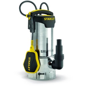 Stanley Tauchpumpe 1100W aus Edelstahl für Schmutzwasser mit Schwimmerschalter.