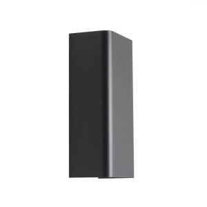 Moderne, graphitfarbene EASYLIGHT Wandlampe, 2-flammig, aus Metall, 23 cm hoch.