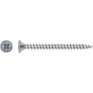 Senkkopf Spanplattenschraube, Ø 4 mm x 30 mm, PZ-Antrieb, verzinkt, 25 Stück.