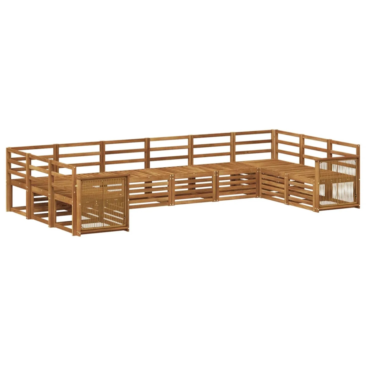 vidaXL Ecksofa Set 7 Stk Natur Massivholz Akazie 3384895