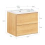 SoBuy Waschbeckenunterschrank Waschtisch Waschbecken mit Unterschrank BZR174-N_4