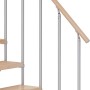 Dolle Mittelholmtreppe Cork Buche perlgrau, Detailansicht von Stufen und Geländer.