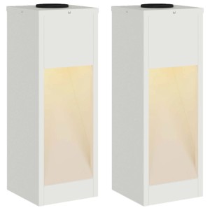 vidaXL Solar LED Wegeleuchte 2 Stk Weiß Kalt Gewalzter Stahl 879710