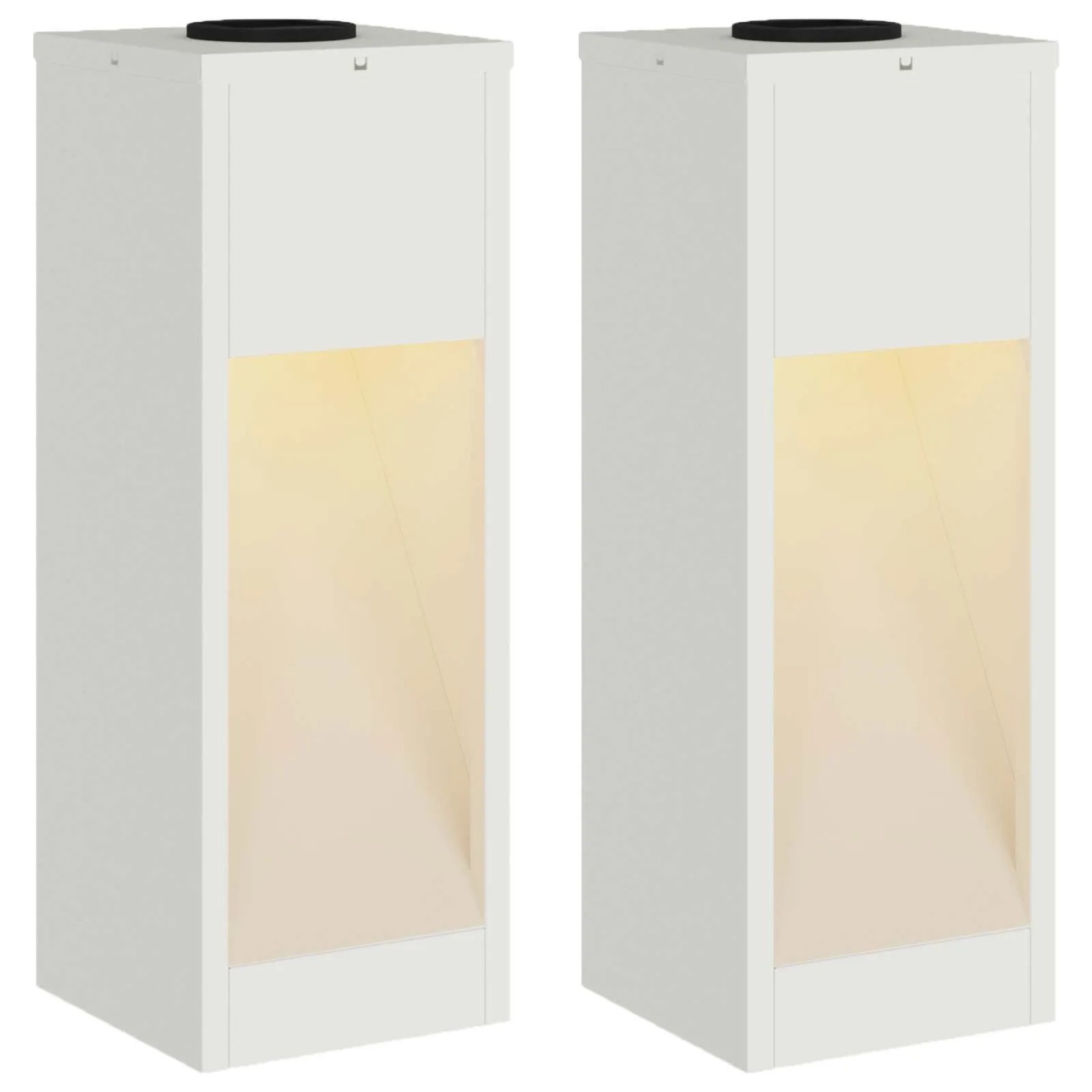 vidaXL Solar LED Wegeleuchte 2 Stk Weiß Kalt Gewalzter Stahl 879710