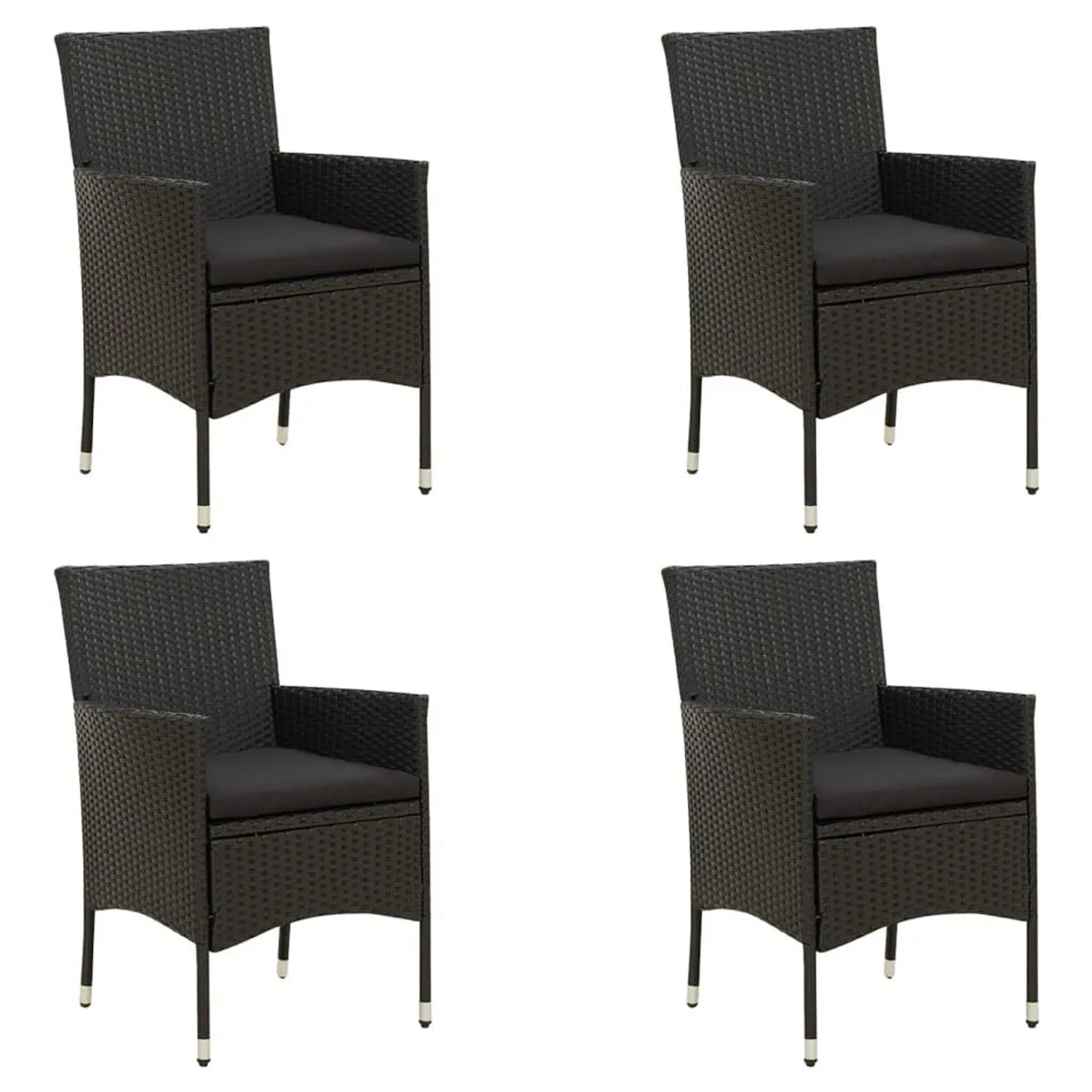 Furnicato Gartenstuhl Set Schwarz 61x60x88 Cm