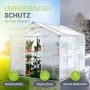 Juskys Aluminium Gewächshaus 4,75m² mit Dachfenster und Fundament, Schutz vor Sonne, Regen und Kälte.