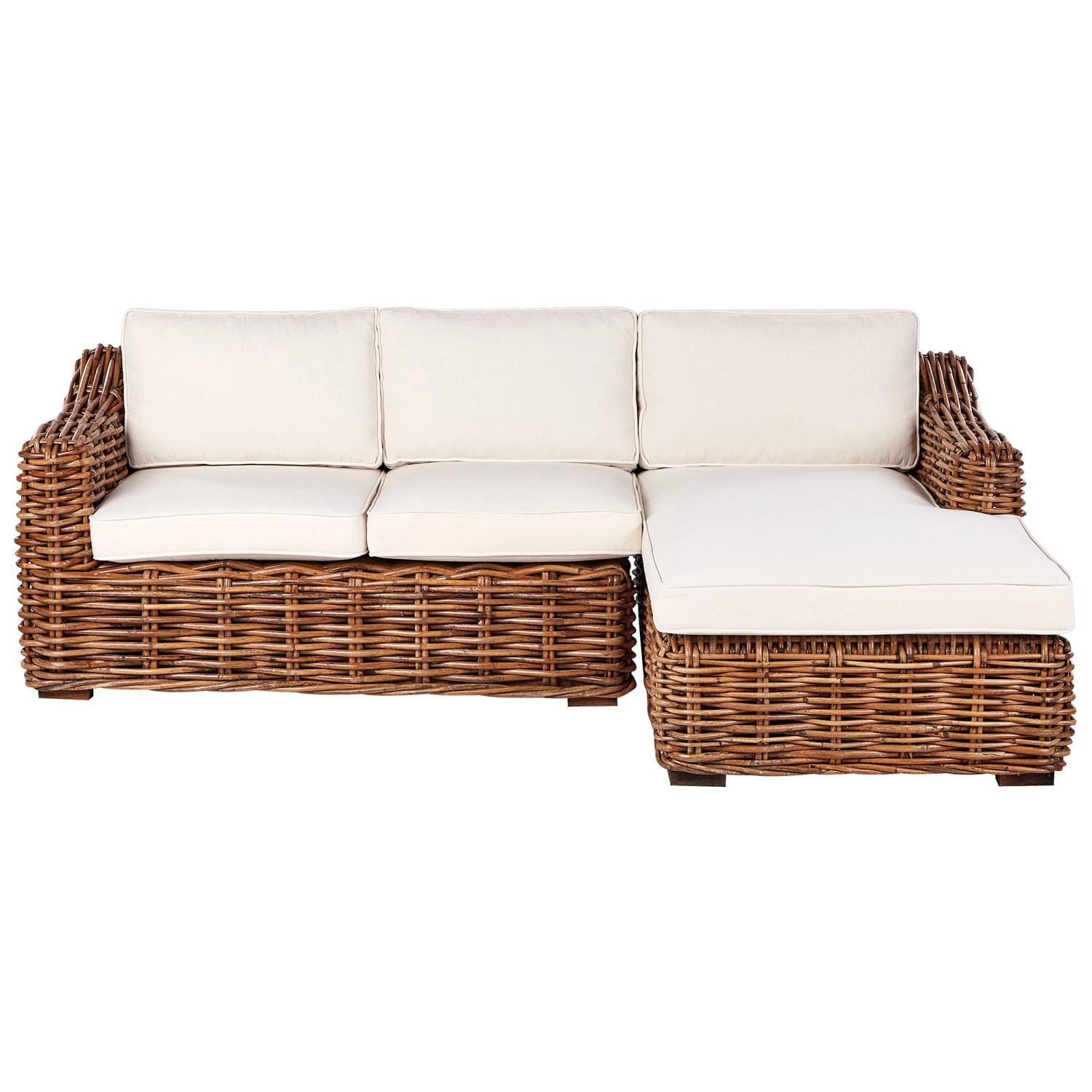 Beliani Gartensofa Beige Naturfarben Weiss 150x230x85