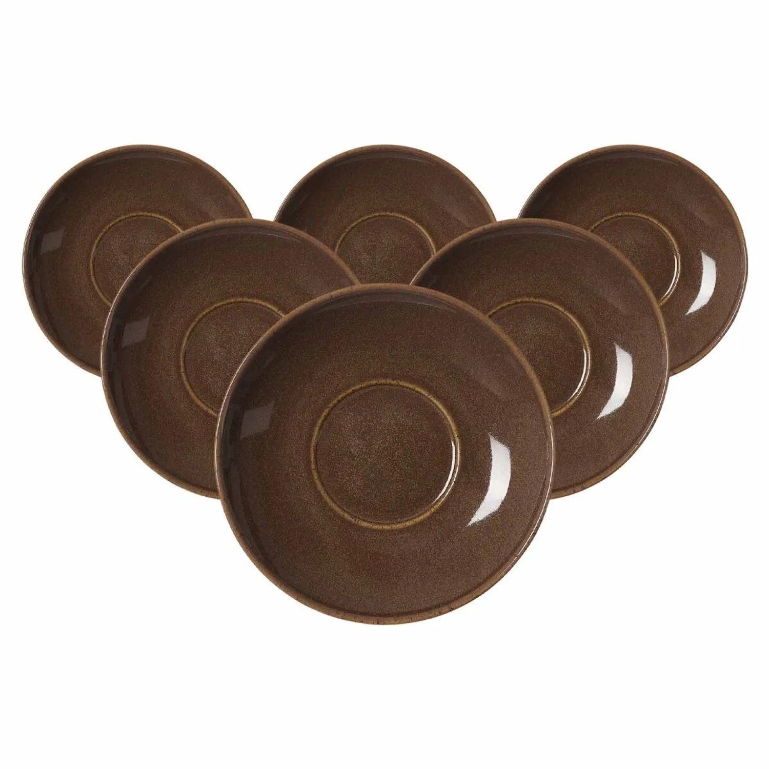 Ritzenhoff & Breker Sahara Kaffeeuntertasse 14,5 cm 6er Set Dunkelbraun