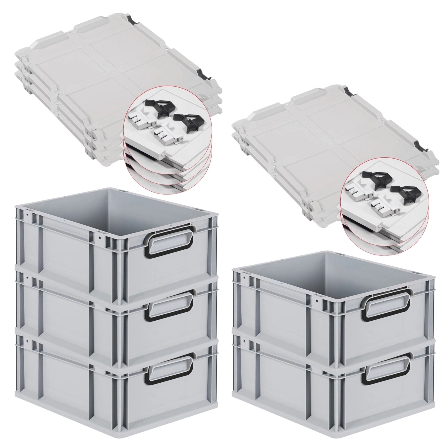 PROREGAL SuperSparSet 5x Eurobox Nextgen Color Mit Scharnierdeckel HxBxT 17 günstig online kaufen