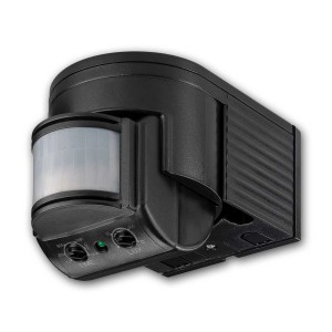 Goobay Wand-Bewegungsmelder 180 Grad, LED-geeignet, schwarz, für Lampen & Leuchten.