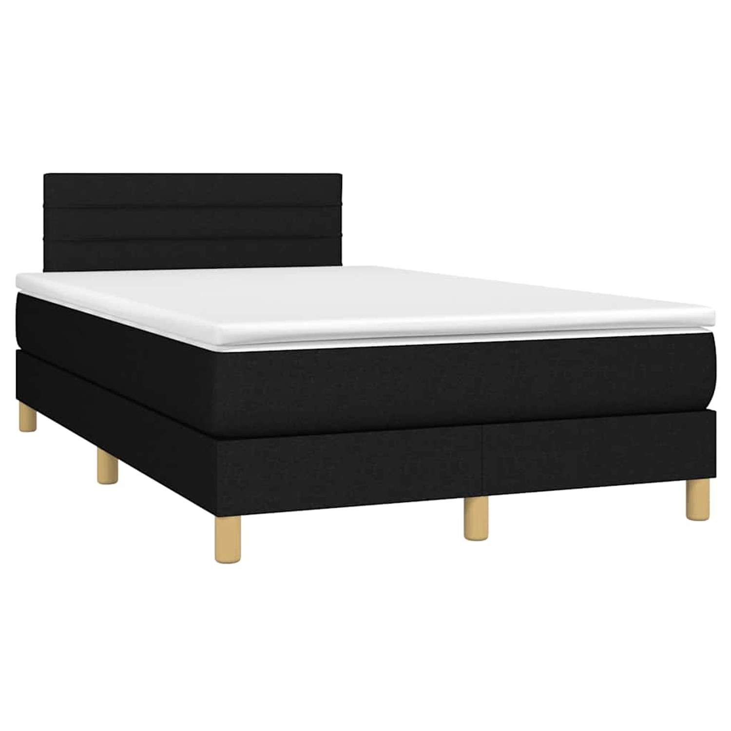 vidaXL Boxspringbett mit Matratze & LED Schwarz 120x190 cm Stoff 3270097 günstig online kaufen