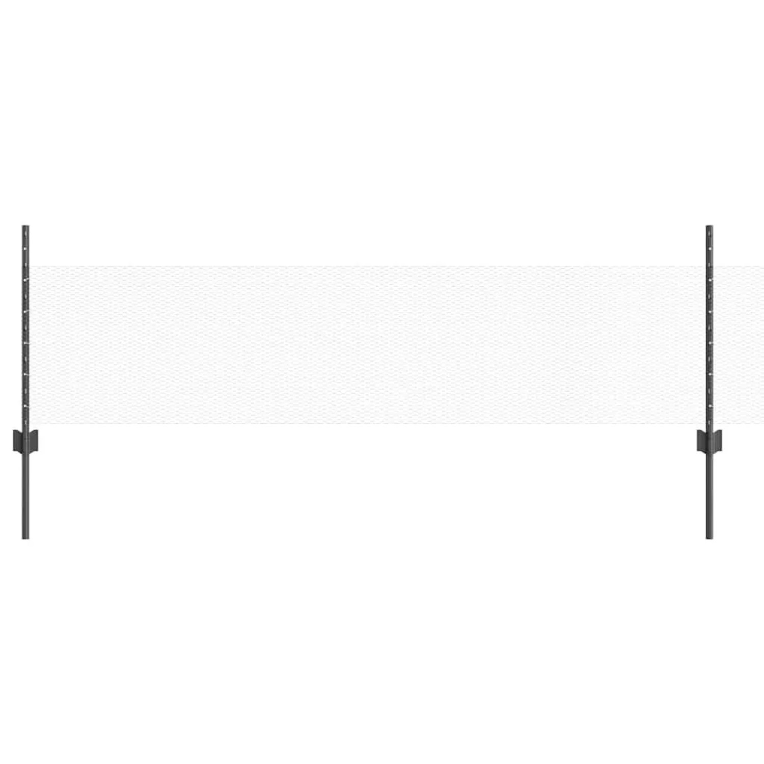 vidaXL Zaun mit Pfosten Grau 0,5 x 50 m Stahl und PVC 3336881