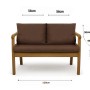 Setgarden  Mix Bench Kissen Outdoor Kissen Bankauflage 120x60+2x50x56cm Kissen Für 2-Sitzer Bänke 1tlg 1tlg Braun_5