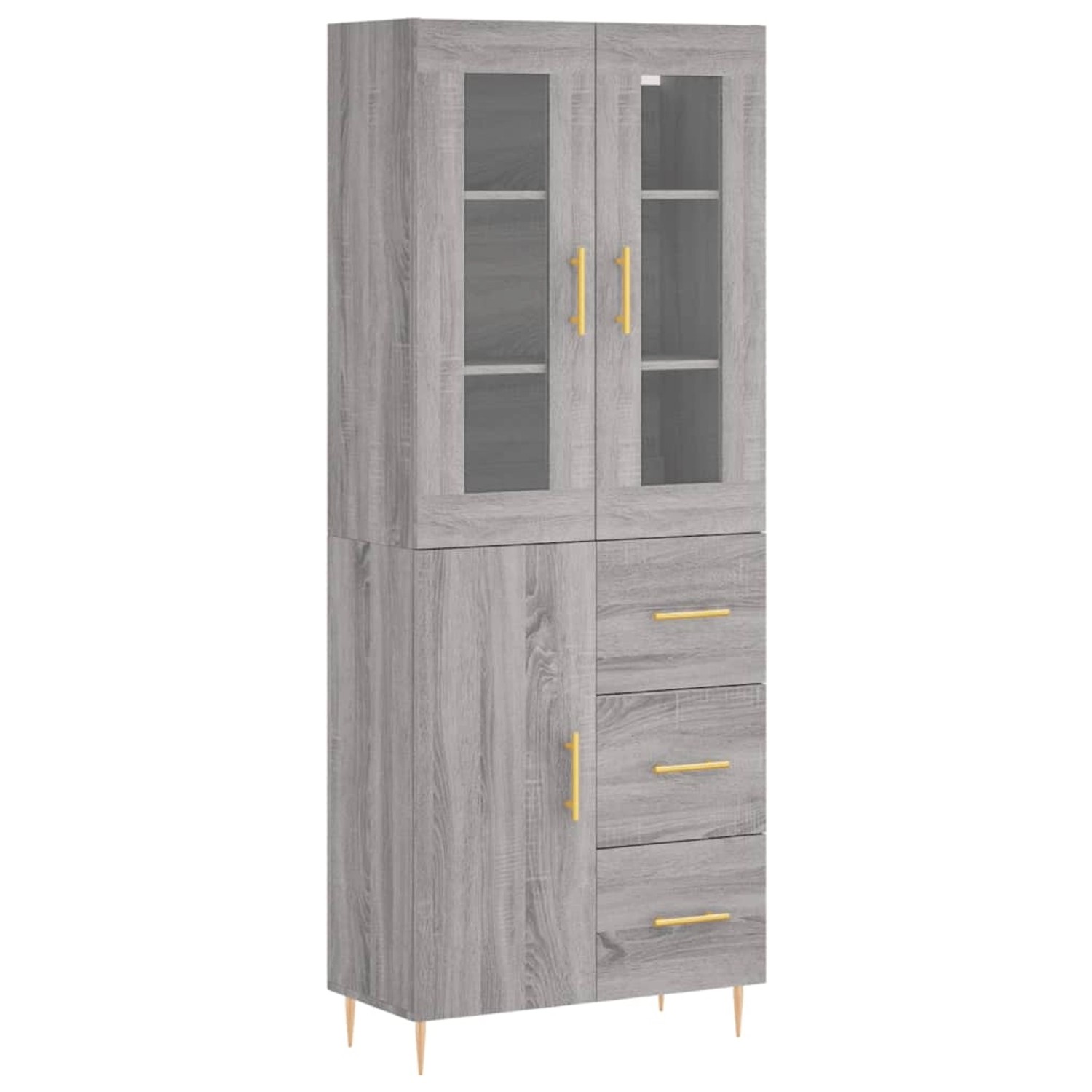vidaXL Highboard Grau Sonoma 69,5x34x180 cm Holzwerkstoff 3198463