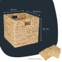 HMF 37240-S4 Aufbewahrungskorb Korb Geflochten Wasserhyazinthe Seegras Kallax 32 x 34 x 32 cm_2