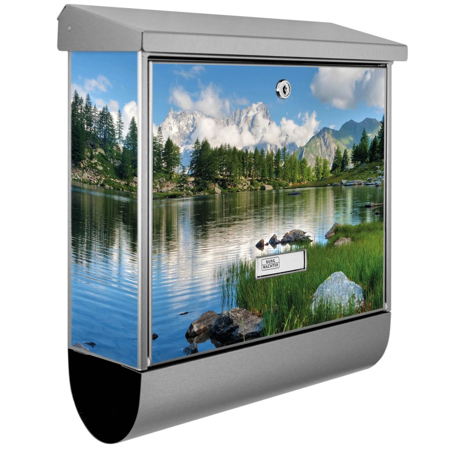 Banjado Briefkasten Edelstahl 38x39x12cm Mit Zeitungsfach Inkl. Montagemate günstig online kaufen