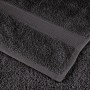 Nahaufnahme: Anthrazitfarbene Gästetücher (2 Stk.) aus Baumwolle, 30x50 cm, 600 g/m².