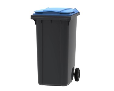 MGB Mülltonne 240 Liter | Blaue Hausmülltonne DIN | Mit Klemmring Für Müllsäcke | Witterungsbeständiges PE-HD