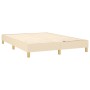 Boxspringbett-Rahmen in Creme, Stoffbezug, ohne Matratze. Bett für erholsamen Schlaf.