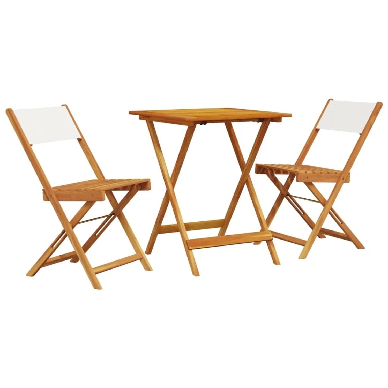 vidaXL 3-tlg Bistro-Set CremeWeiß Stoff und Massivholz Modell 3 günstig online kaufen