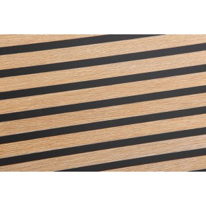 Detailaufnahme der Akustikpaneel-Optik des Schildmeyer Katta Wandregals in Mattweiß.