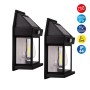 2er-Set schwarze Näve LED Solar-Außenwandleuchten Mira, 17x12x5,8 cm, mit Dämmerungssensor.
