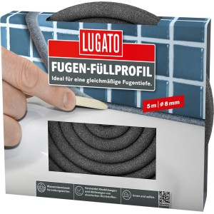 Fugen-Füllprofil, 8 mm, 5 m Rolle, zum Hinterfüllen von Fliesenfugen.